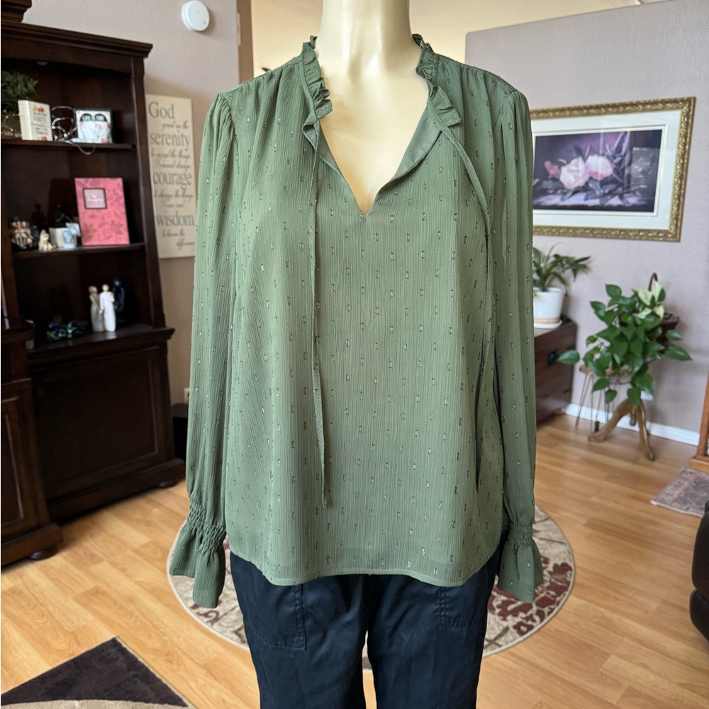 INC International Concepts Green Blouse